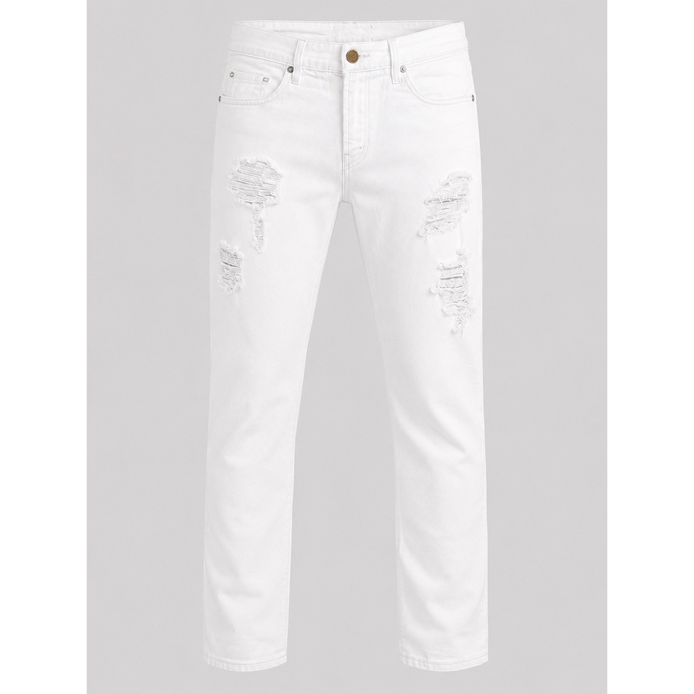 J Brand Mick Slim Fit Distressed White Jeans Aquilae JB000041 Men 32 Made in USA